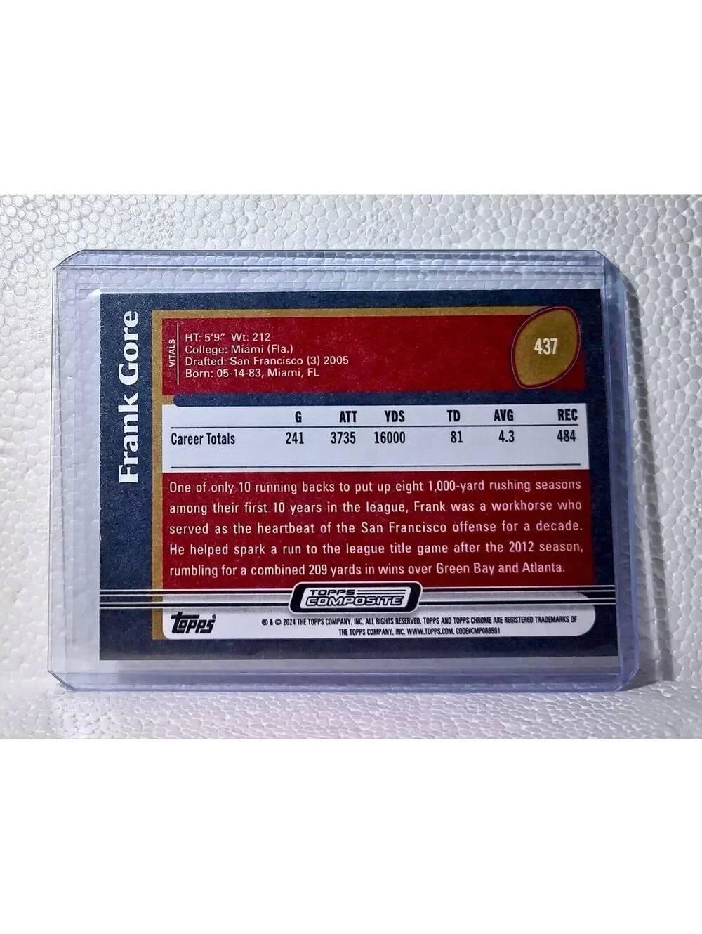 Frank Gore 2023 Topps NFL #437 Composite Football Card San Francisco 49ers